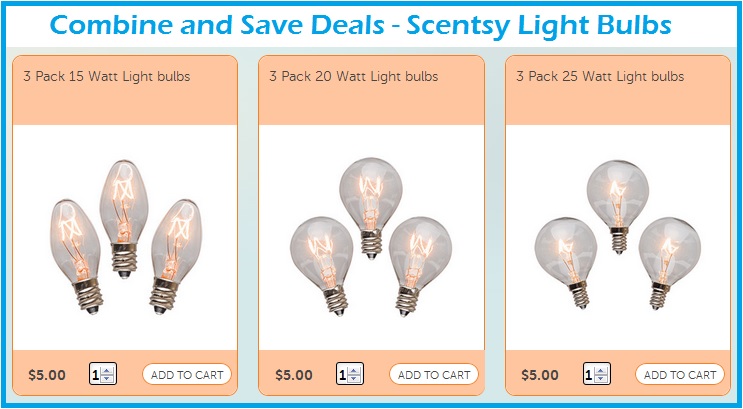 Combine and Save Scentsy Light bulbs