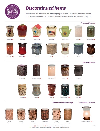 2015 Discontinued Scentsy Products